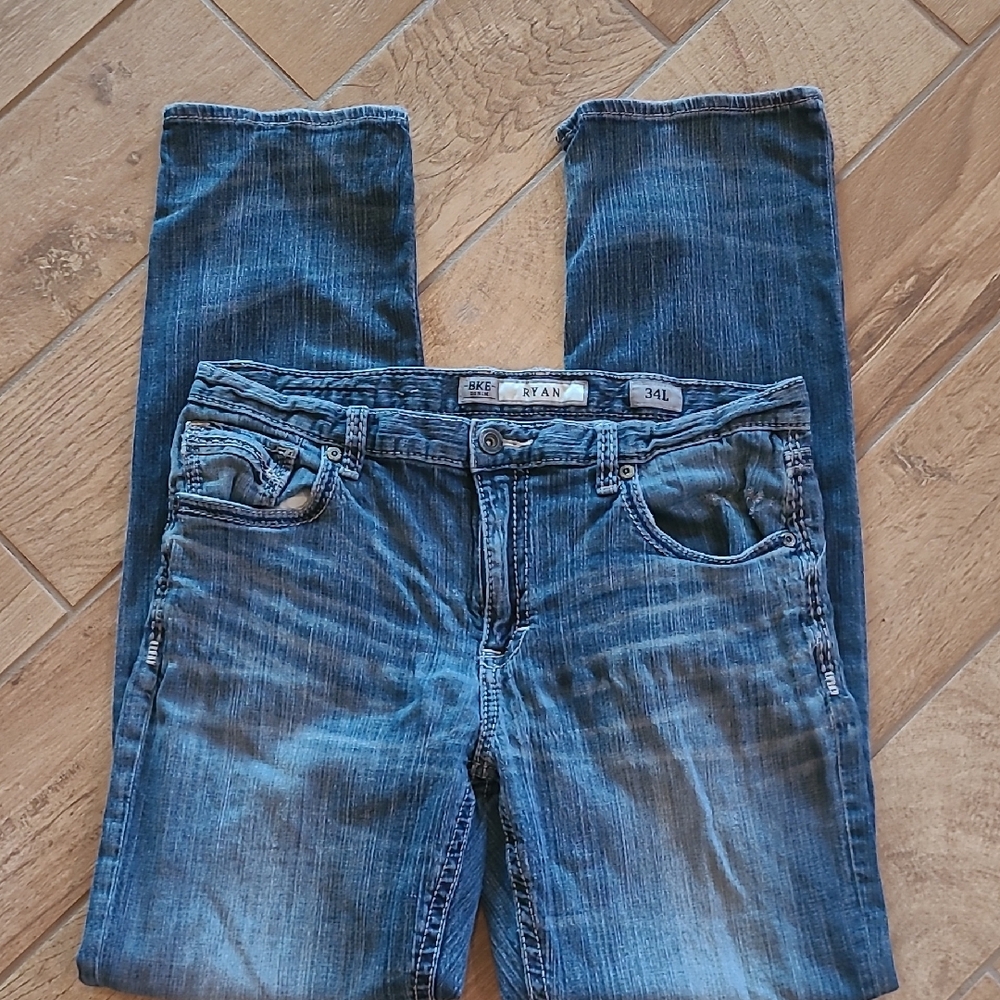 BKE  34 /34 L Ryan Men Jeans Blue Denim Western Pants